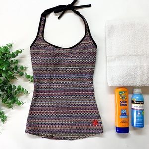 Hapari Tankini Halter Swim Top, Zig Zag